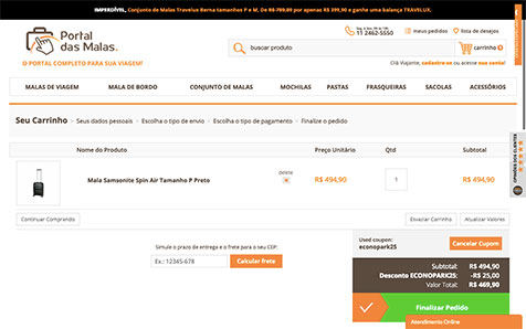 Como comprar no Portal das Malas